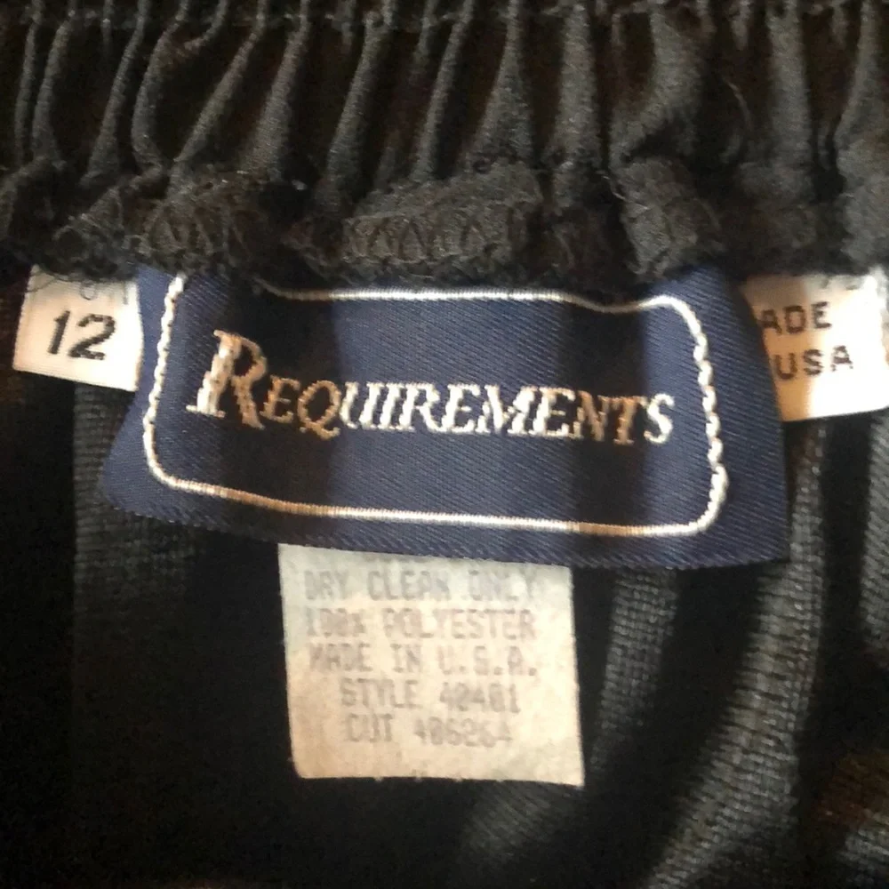 Vintage Black Chiffon Pleated Lined Pull-on Skirt Size 12 - Picture 8 of 13